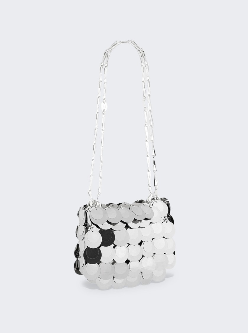 Rabanne Sparkle Discs Nano Bag Silver In Silver