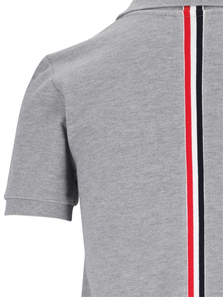 Thom Browne Button-fastening Stripe-detail Mini Dress In Gray