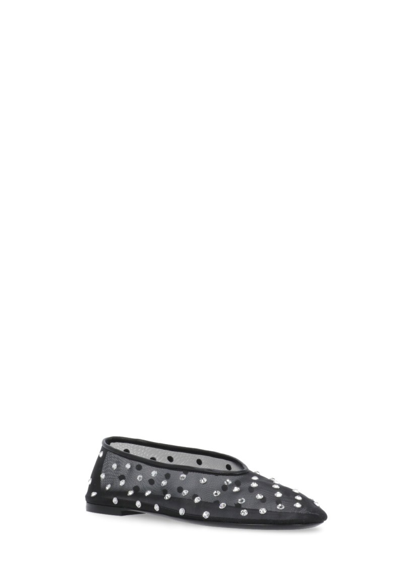 Shop Khaite Black Marcy Flats Ballet Shoes