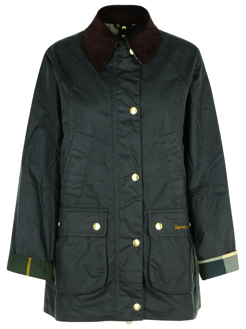 Barbour Modern Beadnell Waxed Cotton Jacket In Green