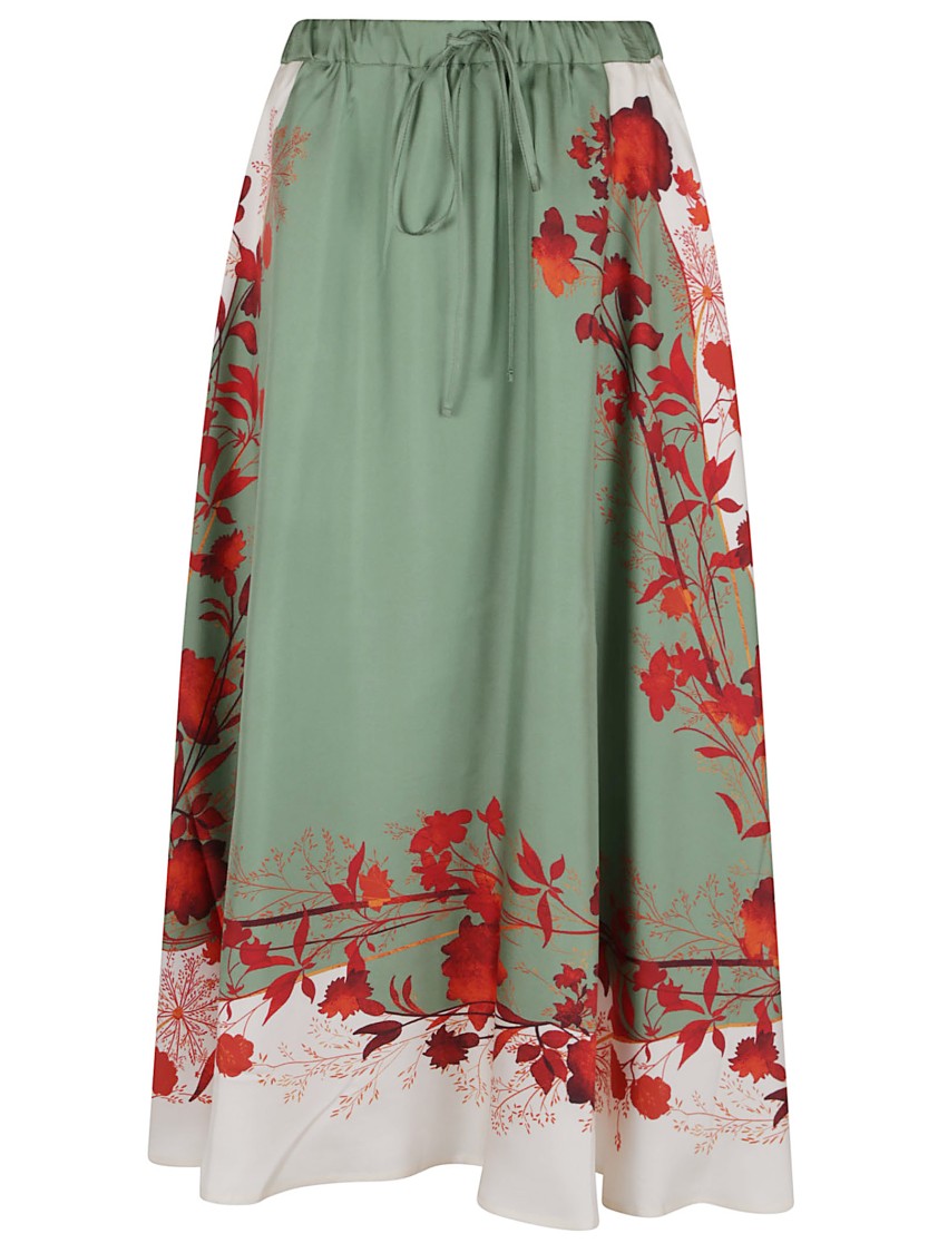 La Doublej La Double J Maxi Skirt In Green Silk