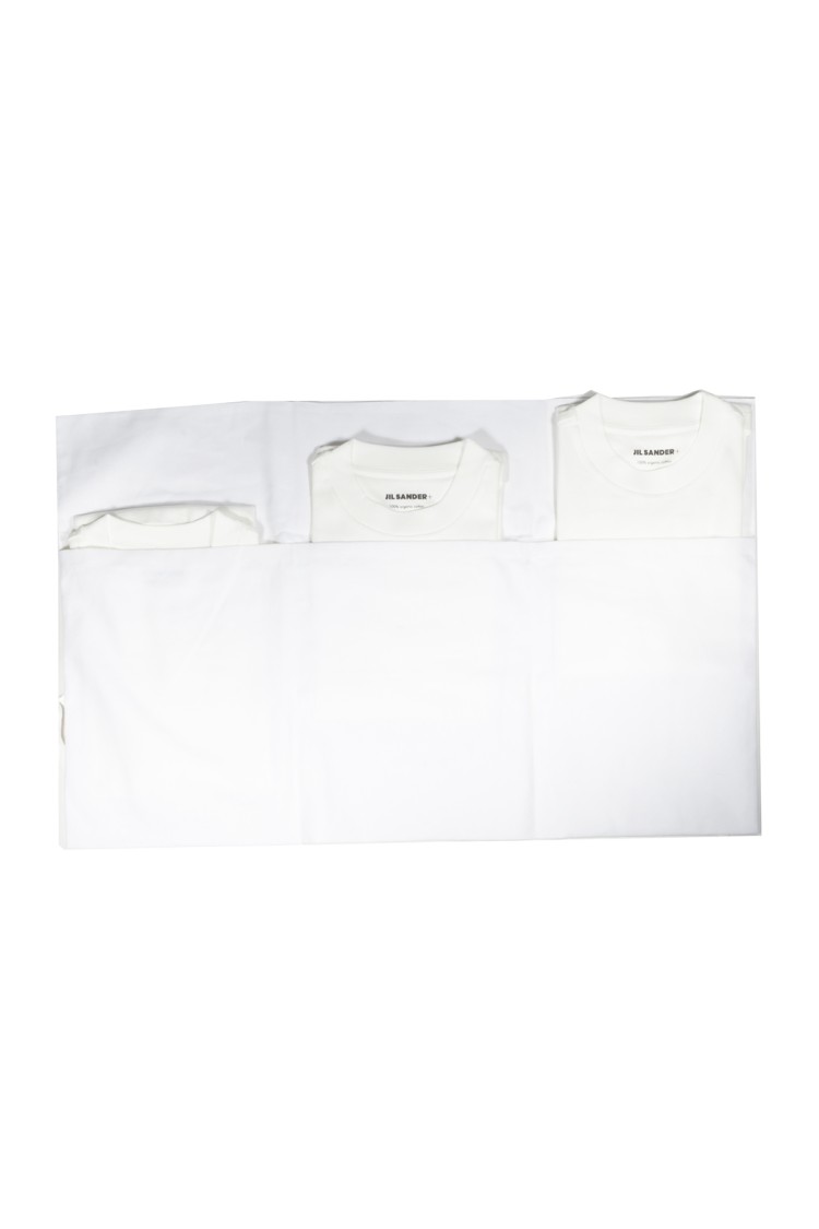 Jil Sander Butter White Cotton T-shirt With Back Print In White