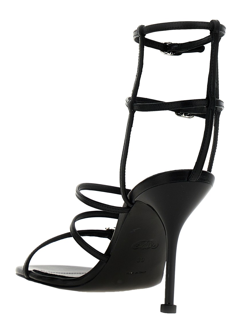 Alexander Mcqueen 90 Strappy Leather Sandals In Black
