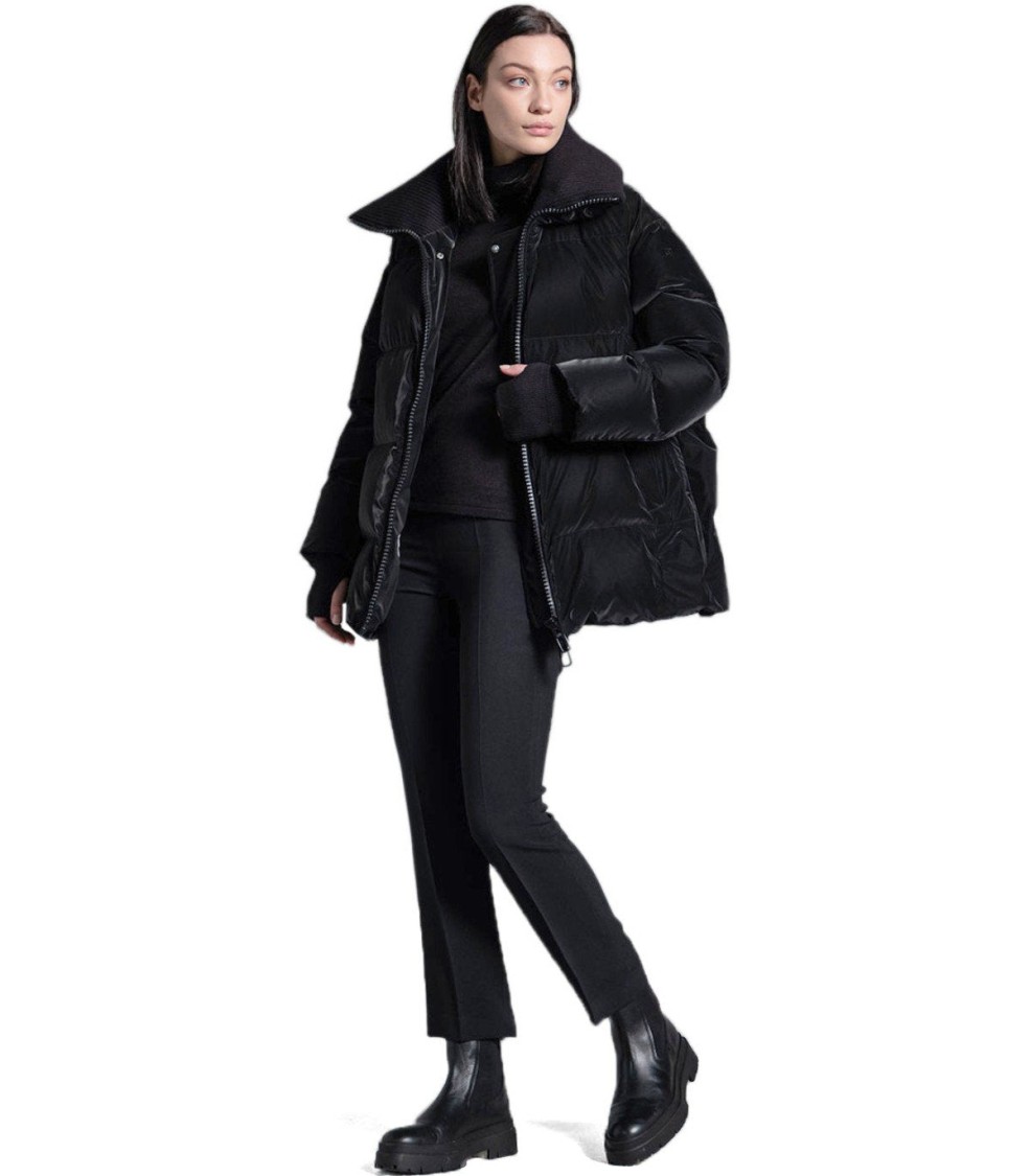 Duno Glossy Black Down Jacket In Black