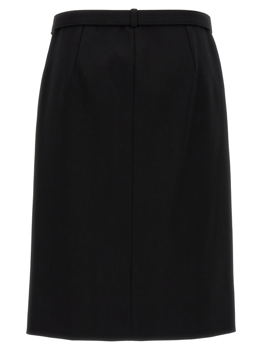 Gucci Wool Skirt With Removable Belt In Black
