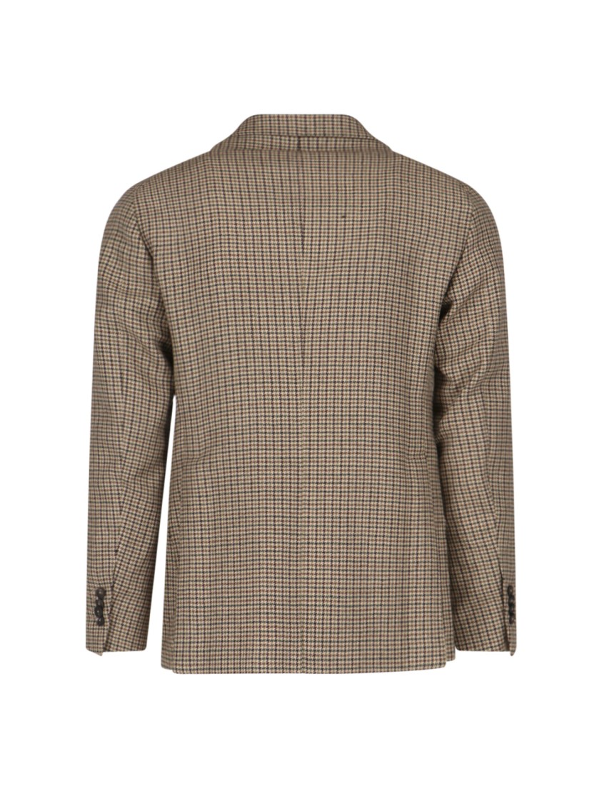 Shop Tagliatore Brown Houndstooth Blazer In Black