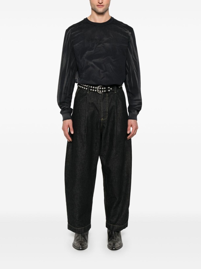 Shop Alexander Wang Long-sleeved Black T-shirt