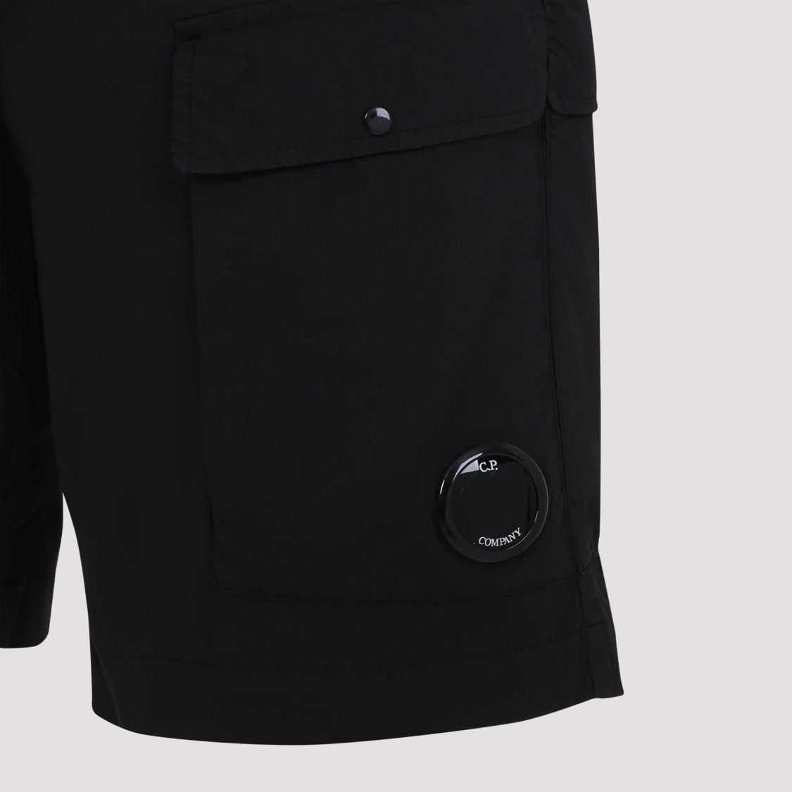 C.p. Company Bermuda Shorts With Stretch Cotton Blend In Black