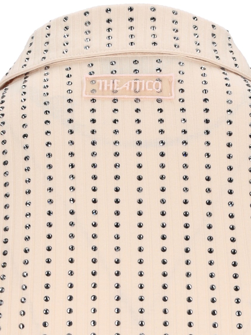 Shop Attico The Crystal Polo – Cream
