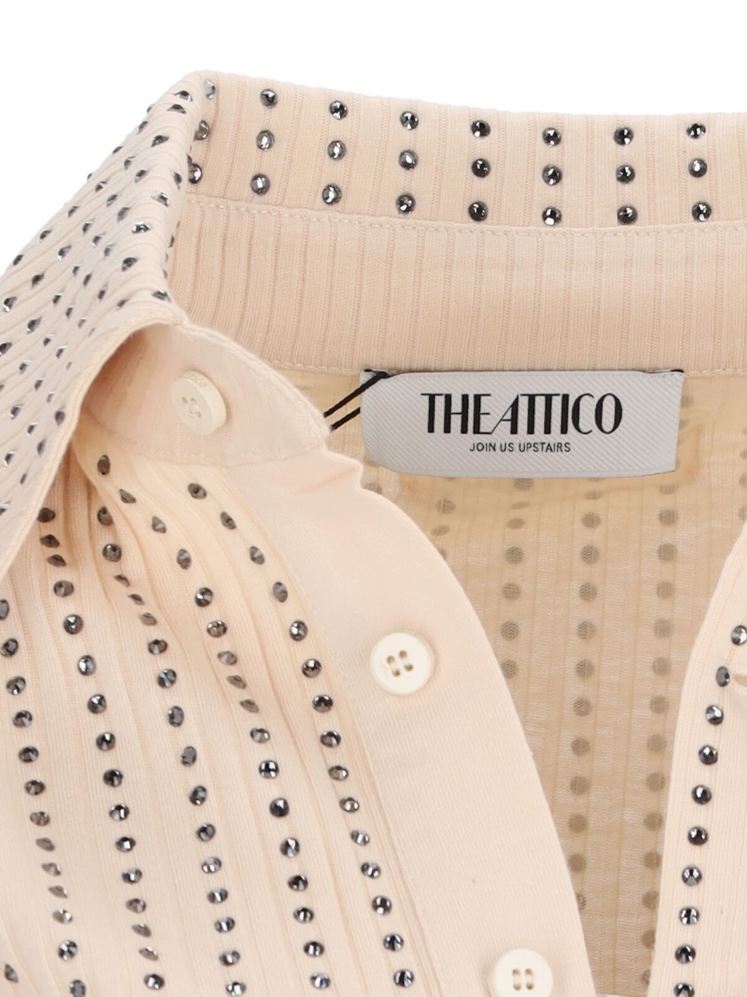 Shop Attico The Crystal Polo – Cream