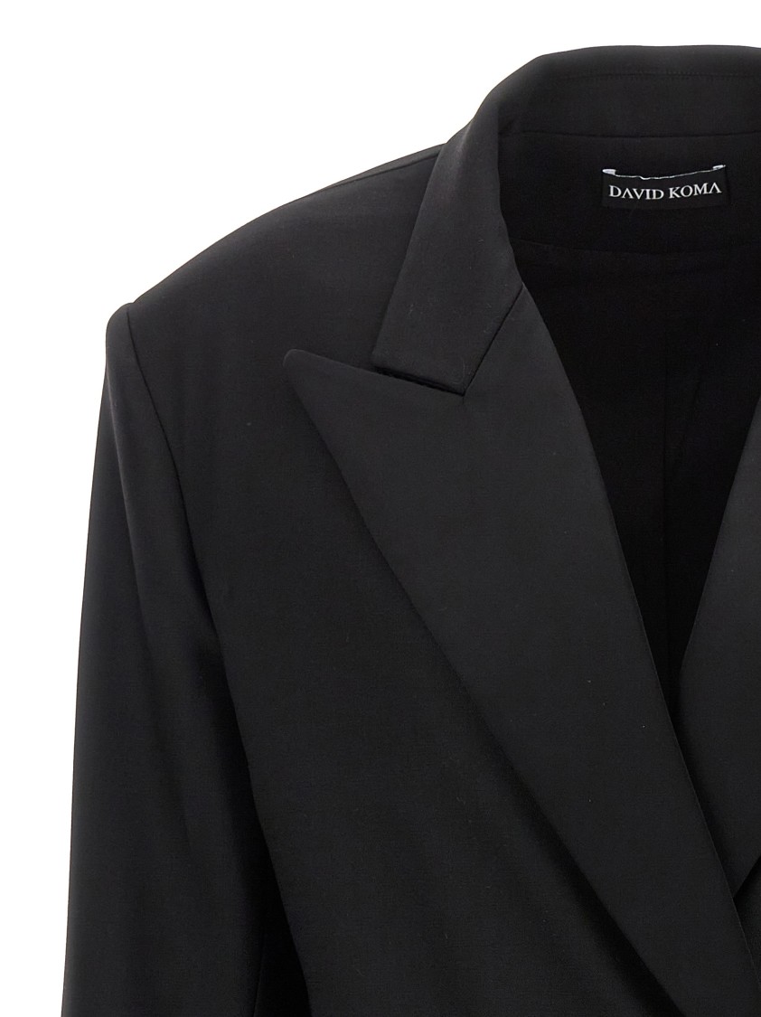 David Koma 'tailored Tuxedo' Blazer With Structured Shoulders In Black