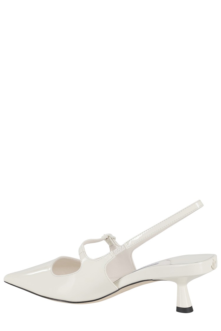 Shop Jimmy Choo Didi 45 Glossy Patent Leather Slingback Pumps In White