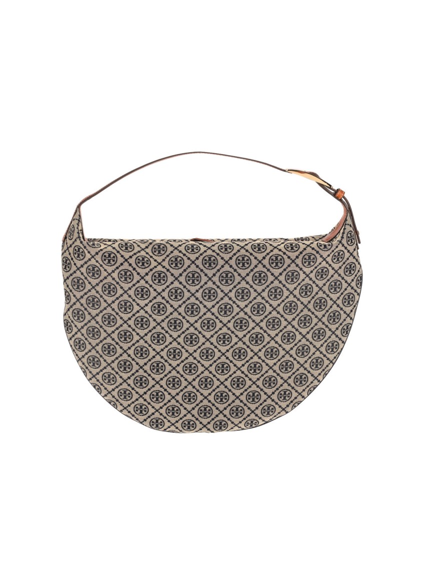 Tory Burch Large T Monogram Jacquard Balloon Bag In Neutral