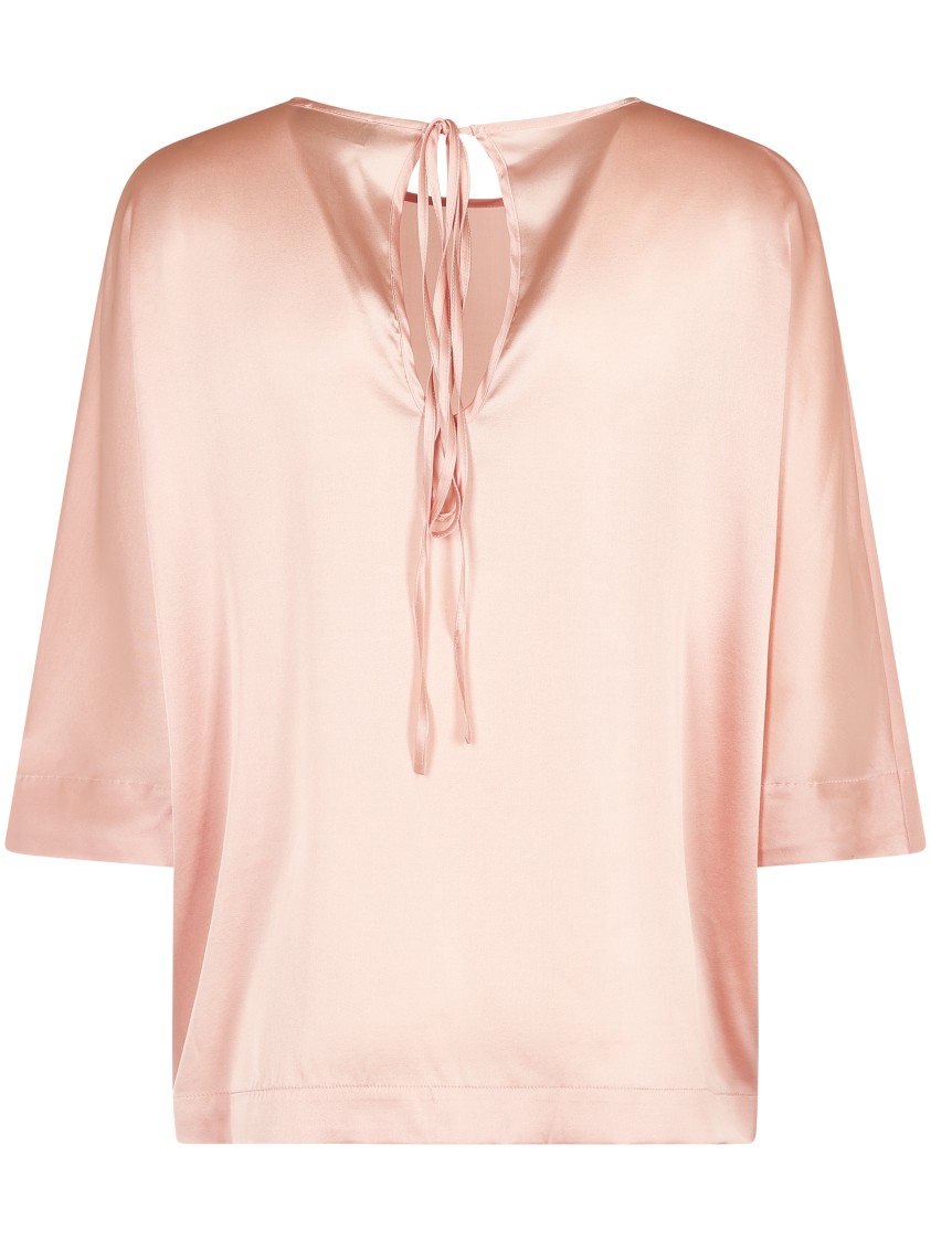 Roberto Collina Relaxed-fit Top With 3/4 Sleeves In Pink