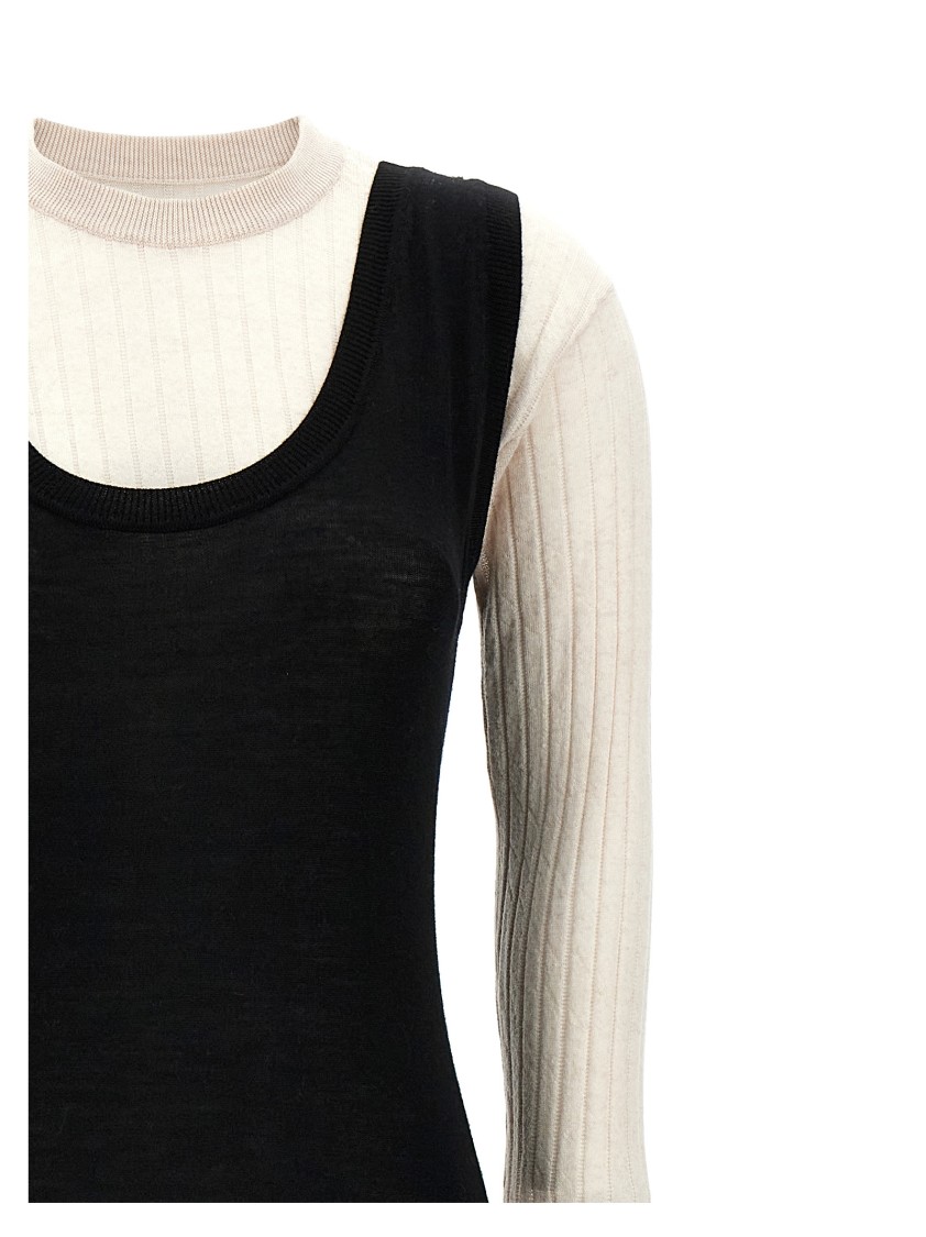 Marni Multi-layered Dress With Crinkled Hem In Black