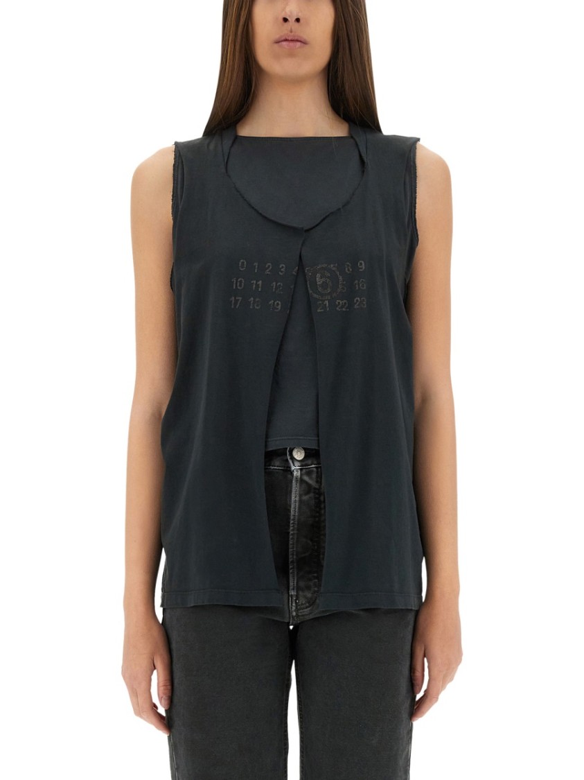 Mm6 Maison Margiela Mm6 By Maison Margiela Black Regular Fit Vest In Black