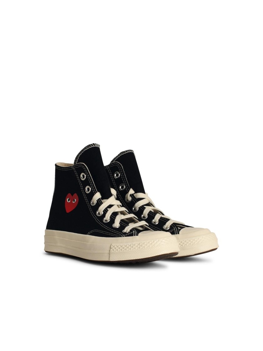Comme Des Garcons X Converse Comme Des Garçons X Converse Red Heart' Black Tela Sneakers In Black