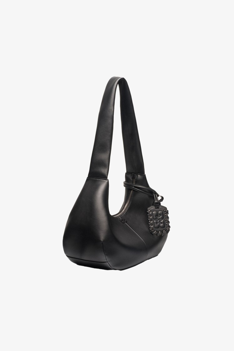 Ganni Medium Hobo Bag With Corseted Lace-up Accents