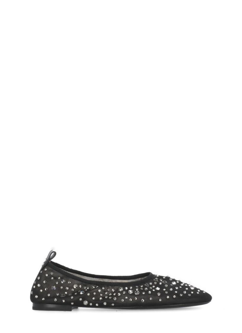 Shop Tory Burch Black Ballet Shoes With Strass