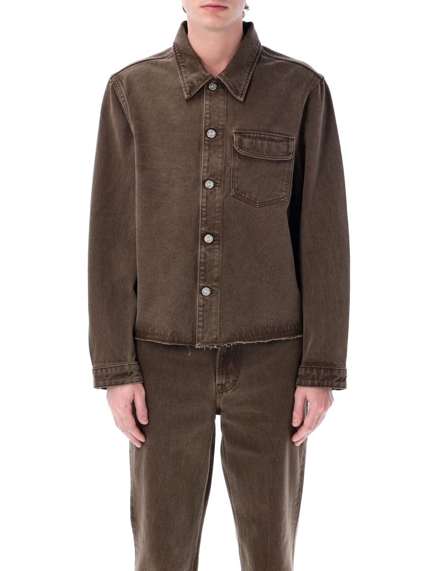 Our Legacy Rebirth Denim Jacket Featuring Chest Pocket In Brown