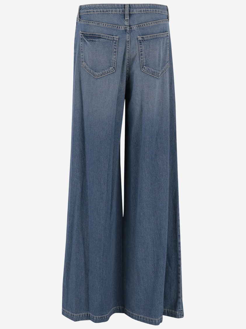 L Agence Relaxed Wide-leg Jeans With Washed Effect In Blue