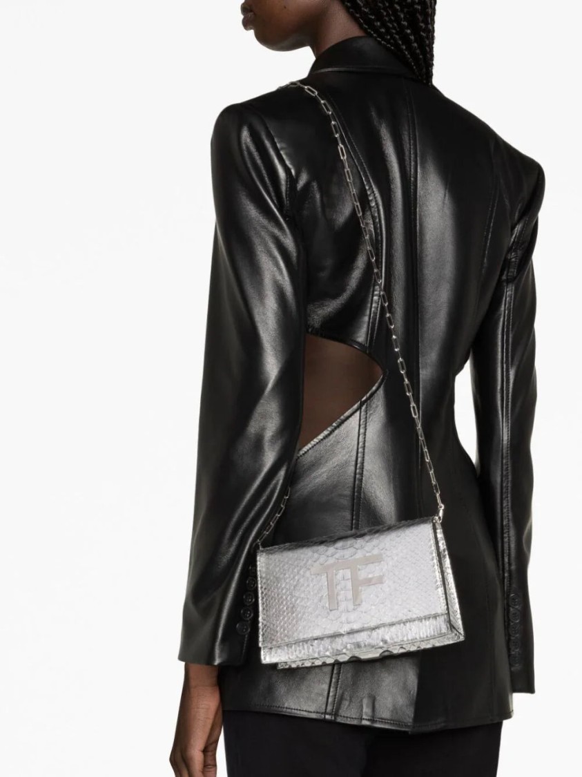 Tom Ford Tf Disco Silver Python Bag