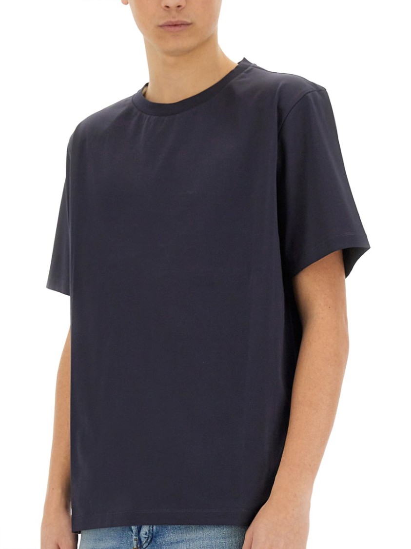 Shop Paul Smith Relaxed Fit Black Cotton T-shirt In Blue