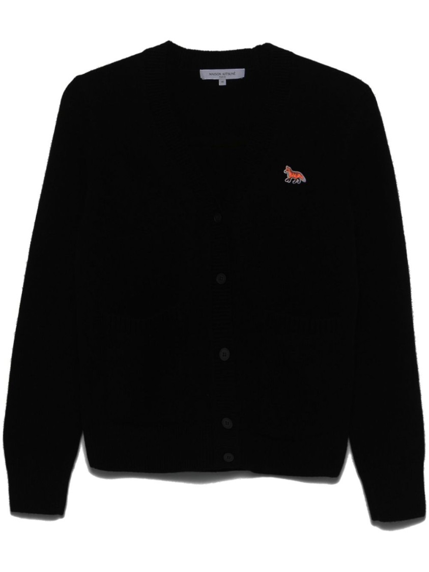 Maison Kitsuné Baby Fox Patch Boxy Cardigan In Black