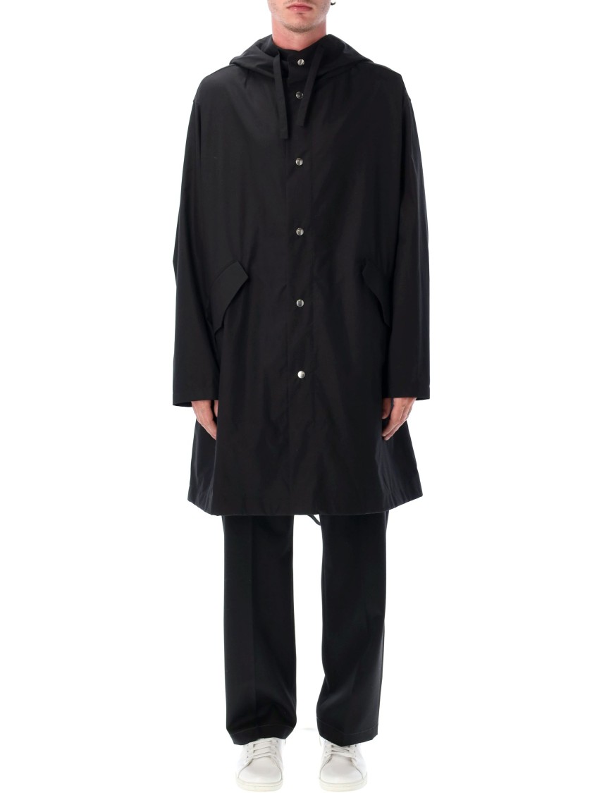 Jil Sander Cotton Logo Parka In Black