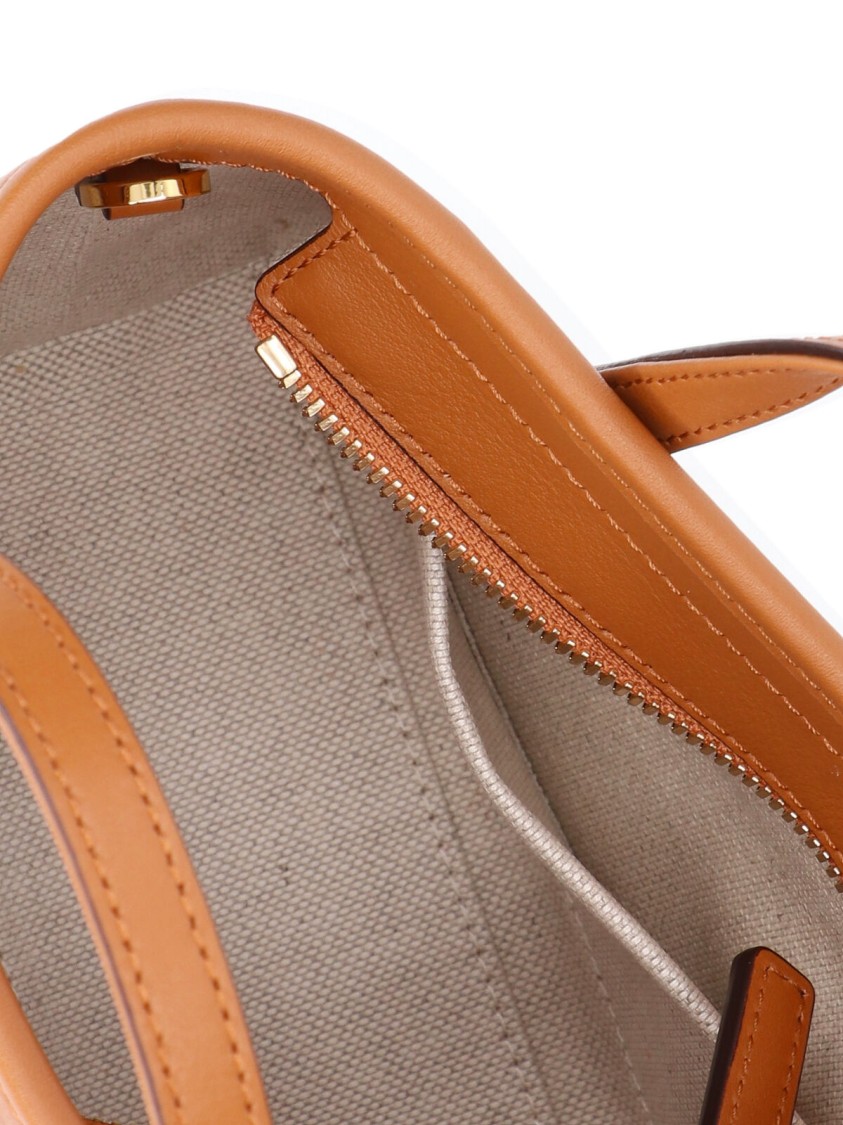Mcm Mini Tote Bag With Zip Closure In Brown