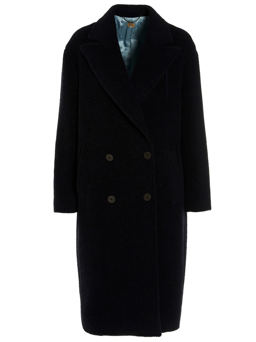 Maurizio Miri Double-breasted Maxi Coat With Button Closure In Black