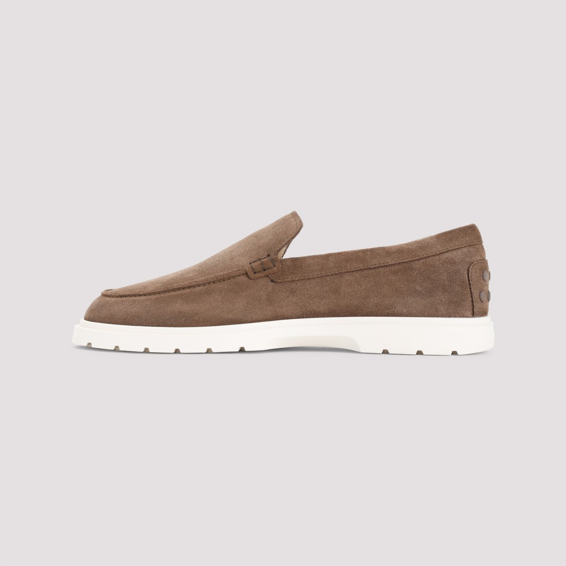 Tod's Chunky Rubber Sole Round Toe Loafers In Brown