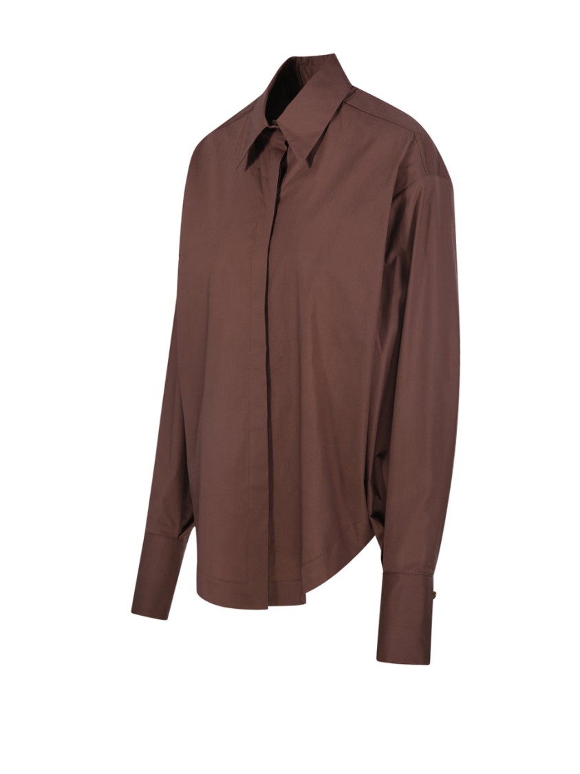 Shop Federica Tosi Brown Over Shirt