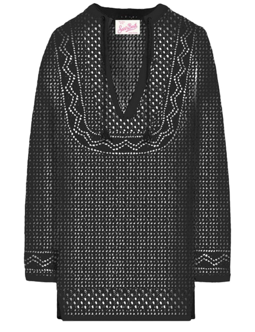 MC2 SAINT BARTH MC2 SAINT BARTH OPENWORK MESH TUNIC WITH V-NECK