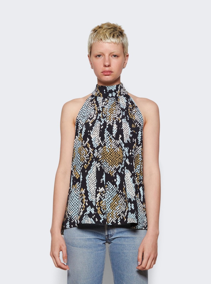 Shop Proenza Schouler Printed Snake Crepe De Chine Top