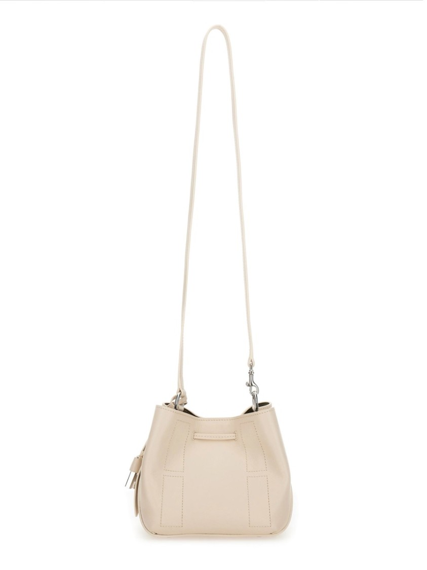 Hogan Hocket Mini Leather Bucket Bag In White
