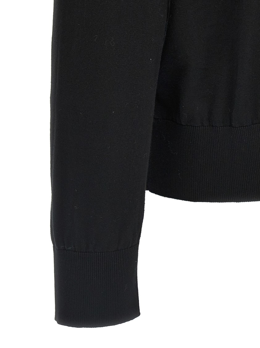 Dsquared2 Classic Black Crew-neck Sweater With Ribbed Cuffs In Black