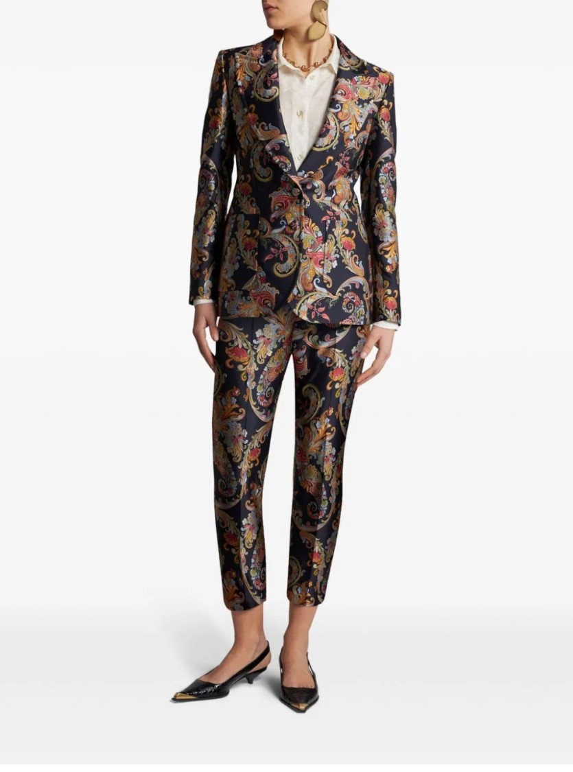 Etro Silk-blend White Shirt With Classic Collar In White