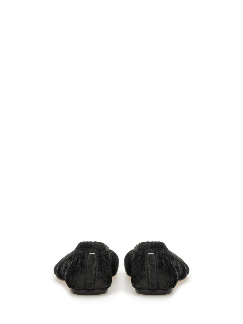 Maison Margiela Black Leather Tabi Ballerinas With Iconic Tabi Split-toe In Black
