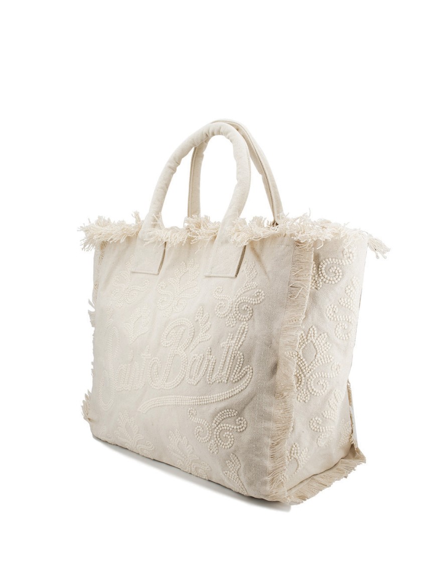 MC2 SAINT BARTH MC2 SAINT BARTH EMBROIDERED COTTON SHOULDER BAG 
