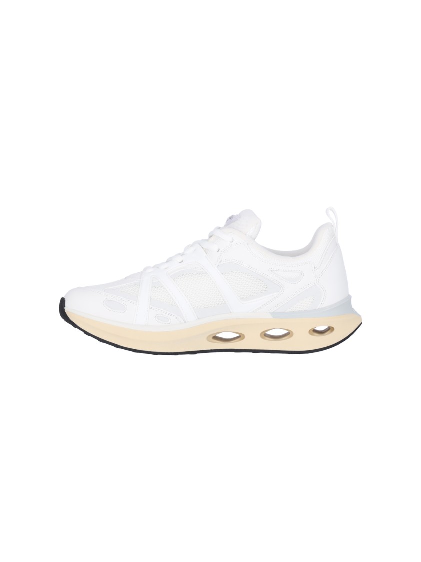 Valentino White Leather And Fabric Vlogo Easyjog Sneakers In White