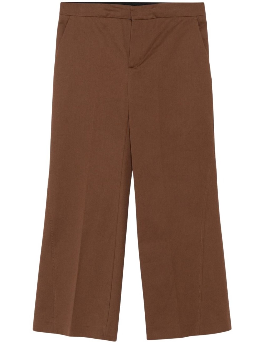 Shop Semicouture Semi Couture Wide-leg Tailored Pants In Brown