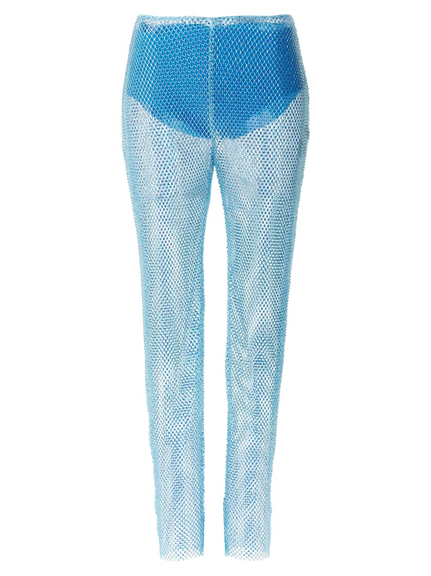 Giuseppe Di Morabito Light Blue Sequin Appliques Pants In Blue
