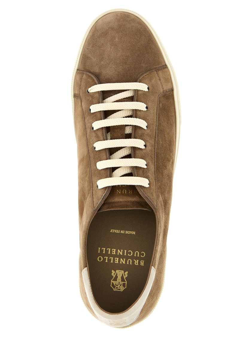 Brunello Cucinelli Suede Sneakers With Contrasting Laces