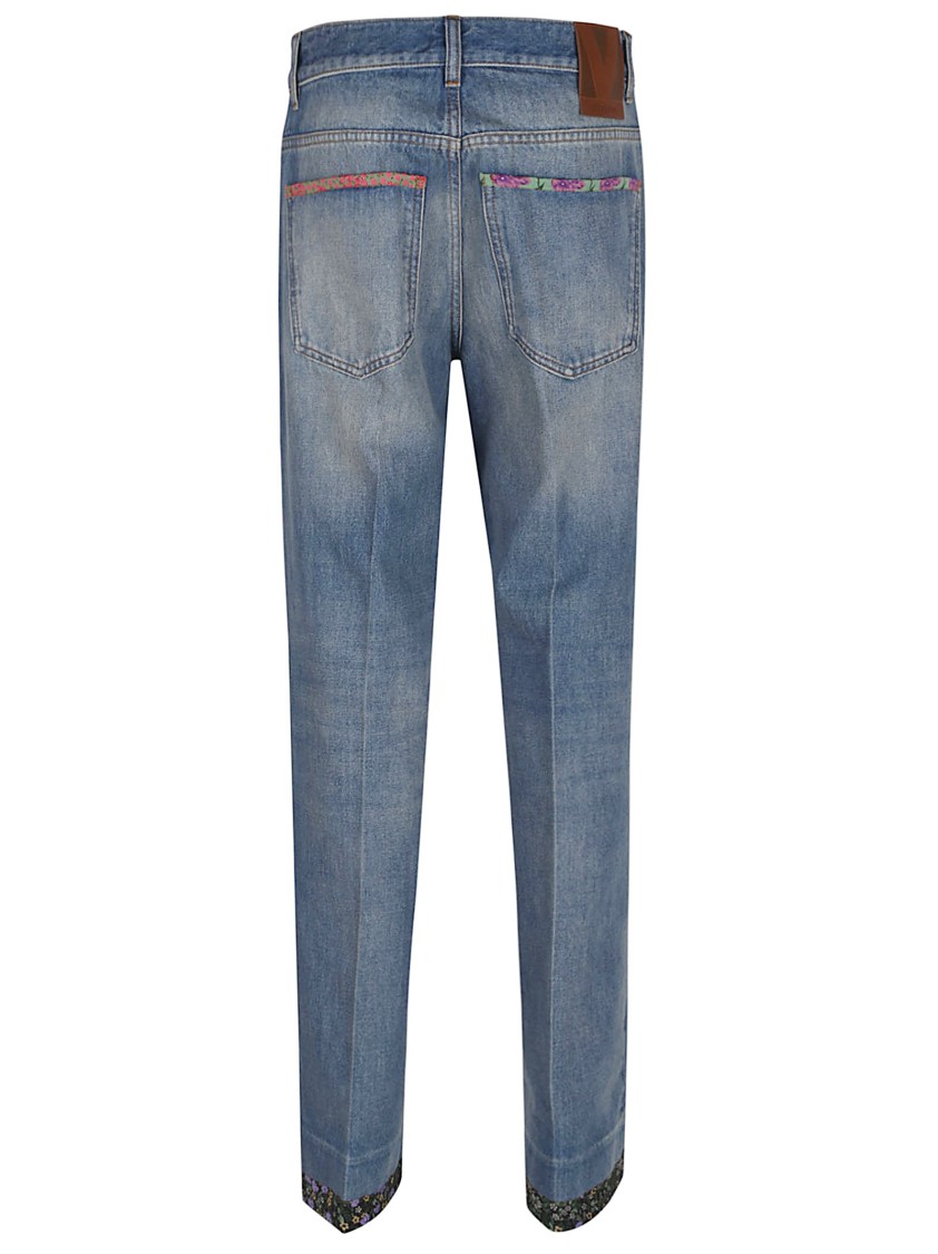 Shop Valentino Garavani Medium Blue High-waisted Jeans