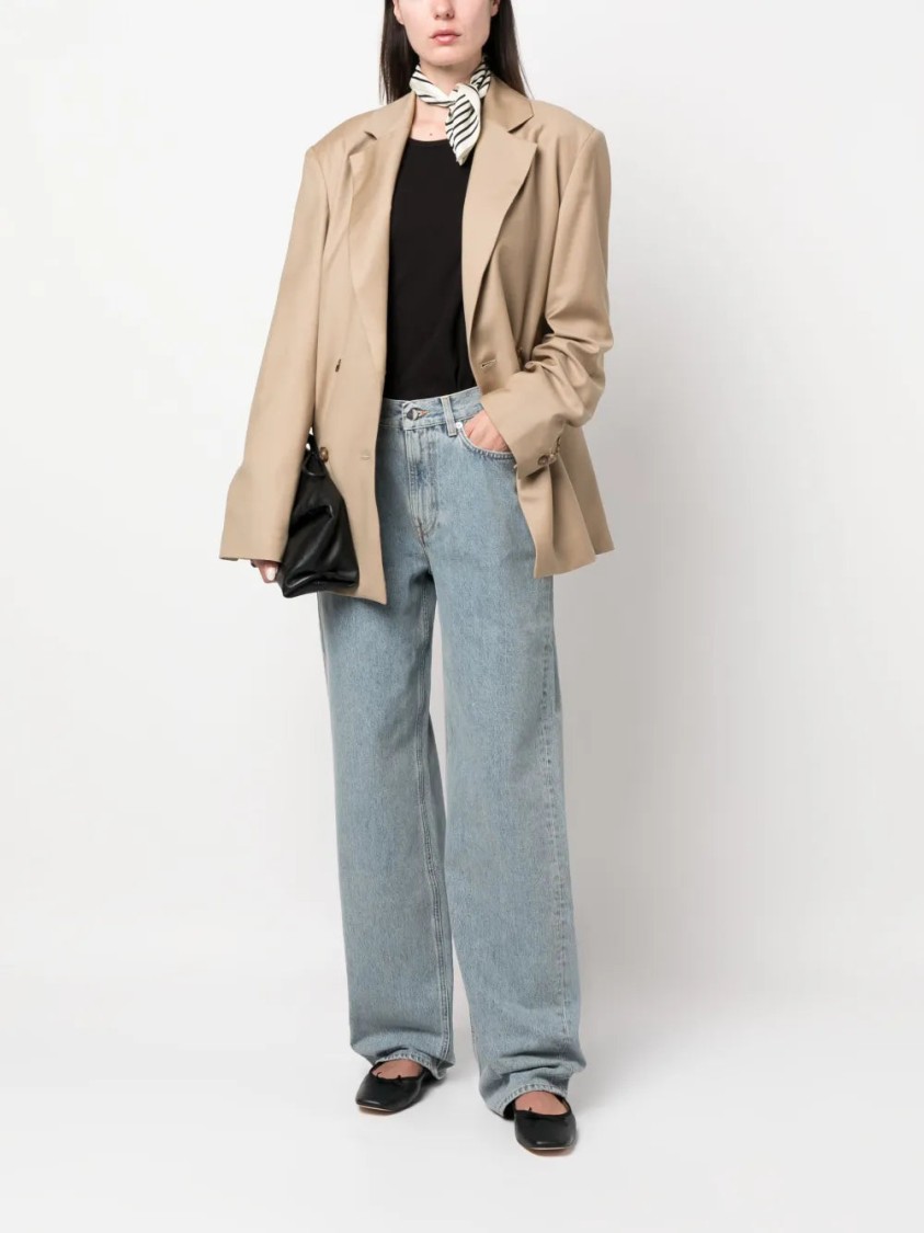 LOULOU STUDIO LOULOU STUDIO LIGHT BLUE LIGHT-WASH WIDE-LEG JEANS
