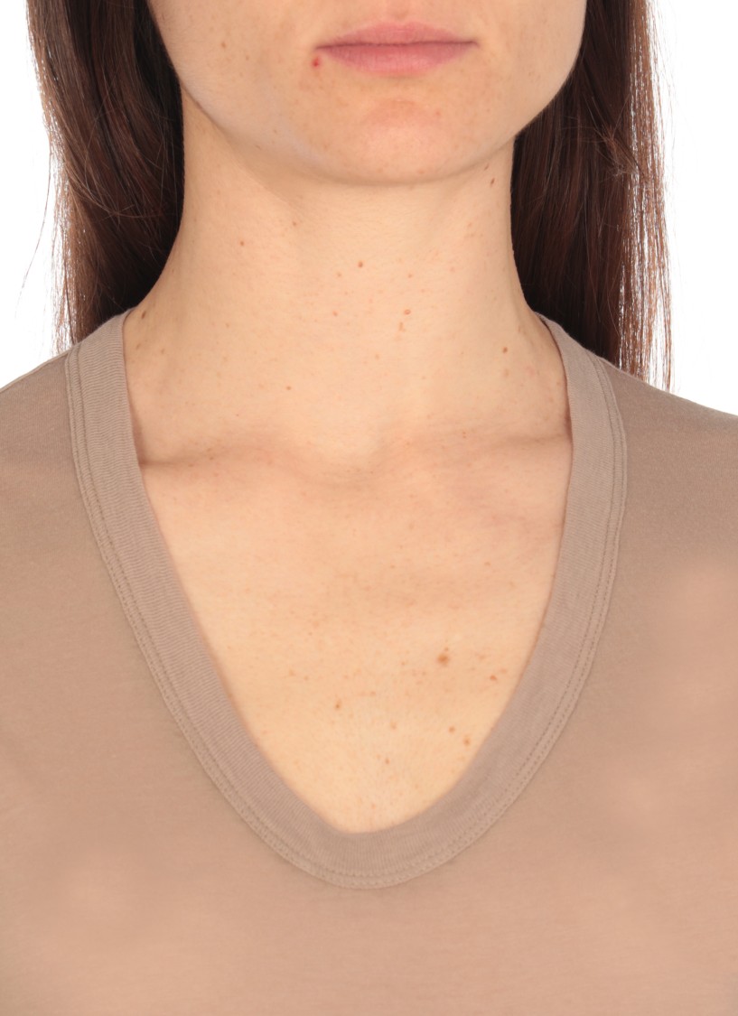 Rick Owens Beige Cotton Sleeveless Top In Neutrals