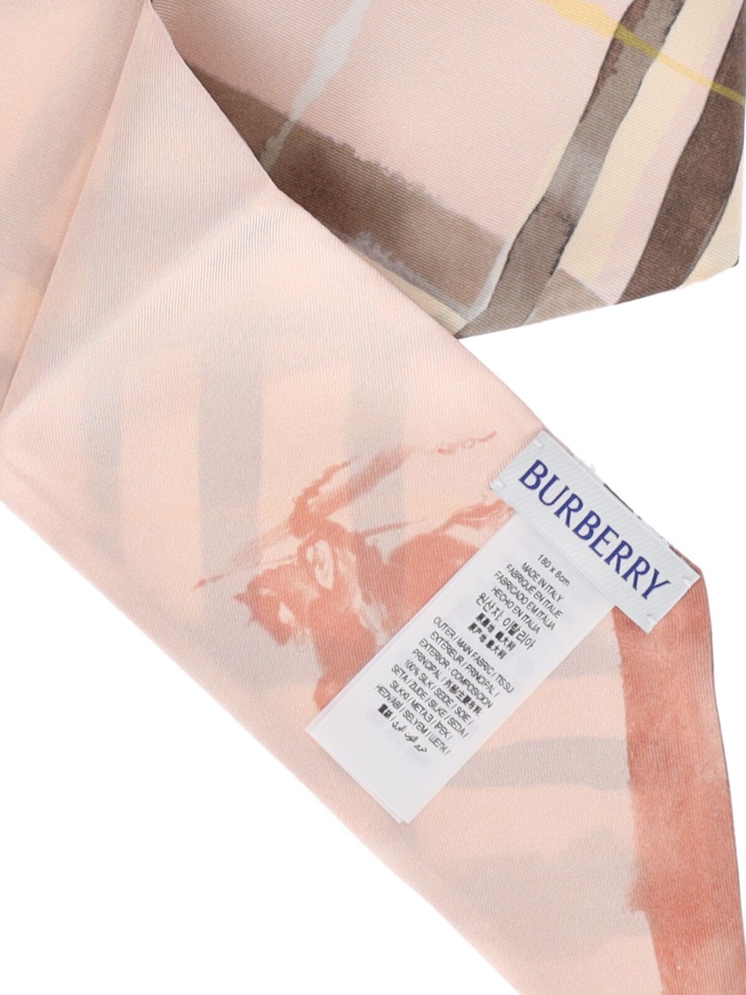 Shop Burberry Check' Silk Scarf – Brown