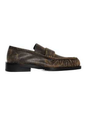 フラットシューズ Jil Sander Dark Earth Brown Goat Leather Loafer Jil Sander - Loafers in Dark Earth – Stoy