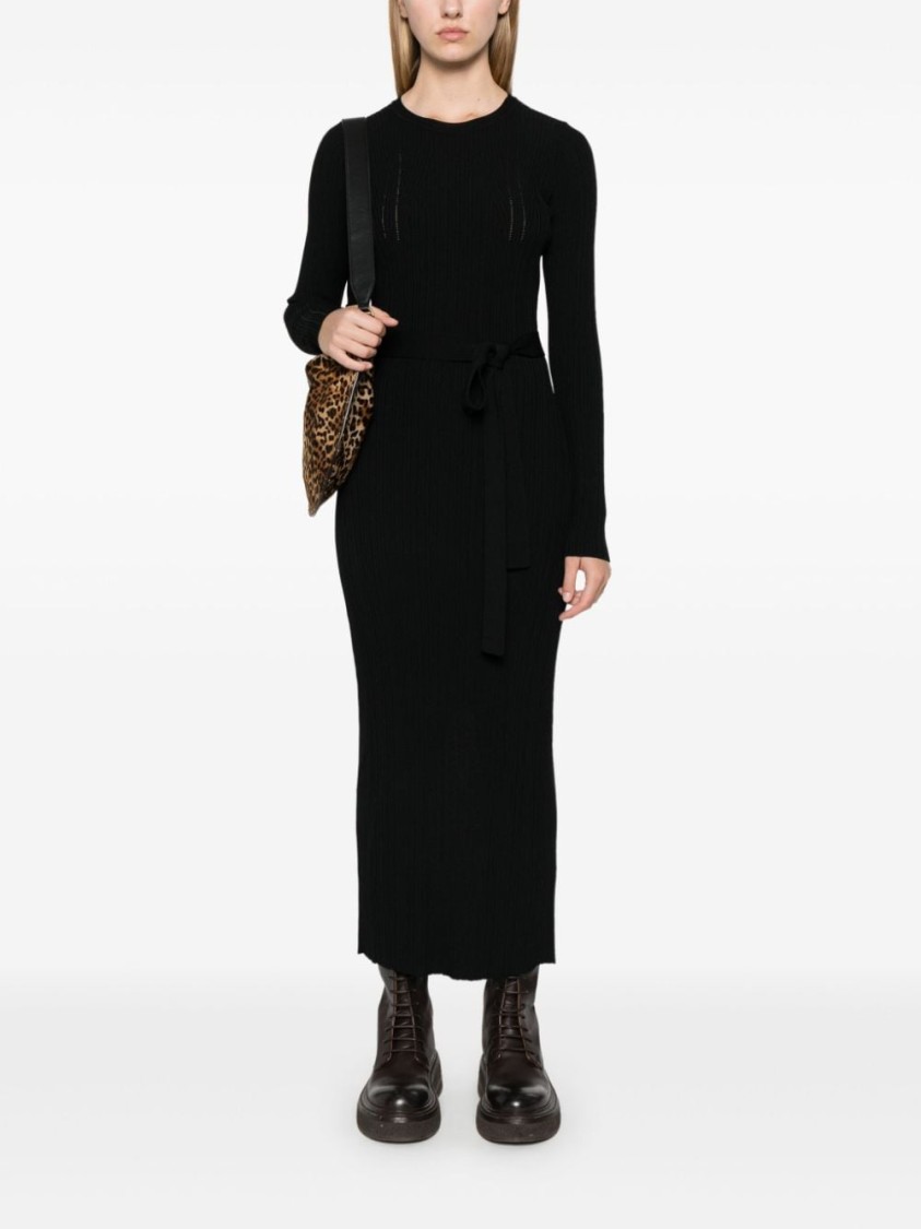 Twinset Draped-detail Maxi Dress In Black